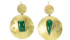 ER–146; Gem Silica, 14k, 24k, gold, 1.50 X 1.25 inches. $900.00