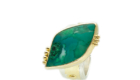 RG–117: Gem Silica, 24k gold, sterling silver. size 8.25. $1700.00