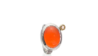 RG–128; Indonesian Orange Chalcedony, Yellow Sapphire, 22k gold, sterling silver, size 8.0
