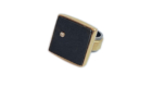 RG–200: Natural surface Black Jade, .04 diamond, oxidized sterling silver, 22k, 18k gold.Size 7 3/4.SOLD