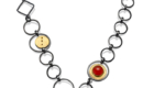 NKL–75:Oxidized sterling silver, 24k gold, Pyrite, Rose Cut Diamond, Orange Chalcedony,Pendant, Link chain sold separately.SOLD