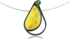 NKL&ndash;Pendant-4-Diamnonds, Green Tourmaline, oxidized sterling silver, 1.75"X1"
