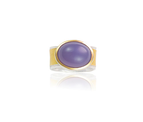 RG&ndash;405Bc: Purple Cahlcedony, Sterling silver 18k,22k gold. Size 8